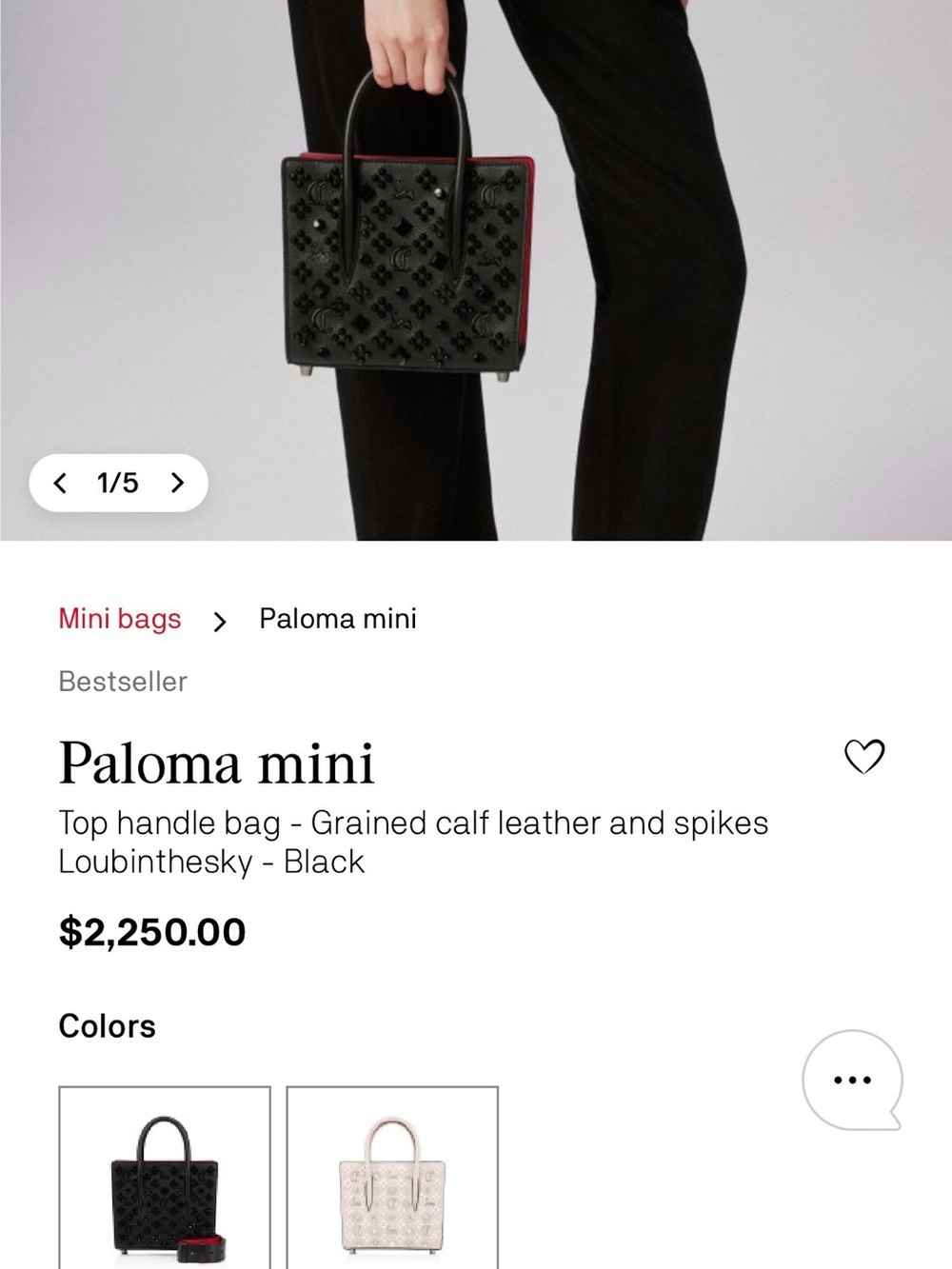 Christian Louboutin Paloma Small Calf leather bag pristine W/COA (retail $2250) - Picture 9 of 14